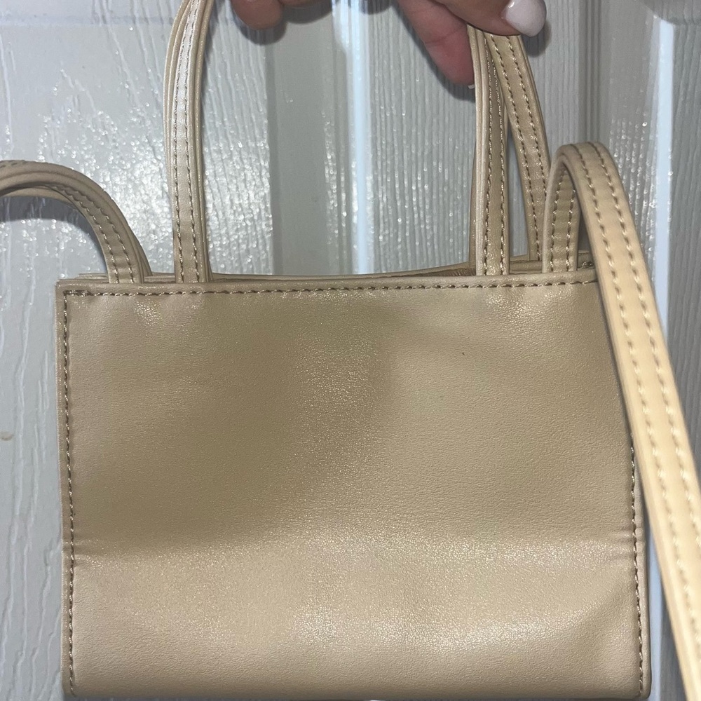 Telfar cream small shopping bag